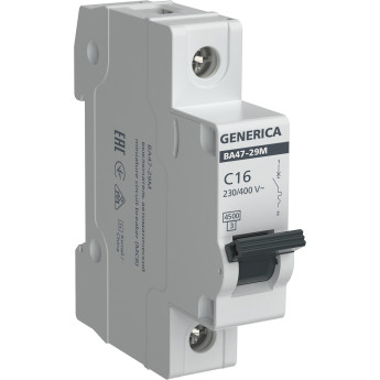Автоматический выключатель IEK GENERICA ВА47-29М 1P 16А 4,5кА C